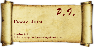 Popov Imre névjegykártya