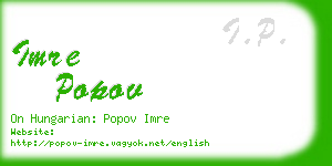imre popov business card